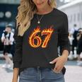 67 Fireixeven Meme Flames スラング 数字 面白い キッズ ティーン 長袖tシャツ 長袖Tシャツ 彼女への贈り物