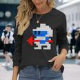 8ビット80年代レトロクラシックビデオゲームキャラクターダグヒーロー 長袖Tシャツ 彼女への贈り物