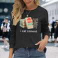 I Eat Cement 猫シャツ キッズ 面白い ダンク 猫 ミーム 長袖Tシャツ 彼女への贈り物