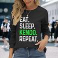 Eatleep Kendo Repeat 面白い格闘技コンバット 長袖Tシャツ 彼女への贈り物
