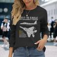 F-15イーグル航空機の設計図ジェット戦闘機データ 長袖Tシャツ 彼女への贈り物