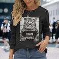Cats Picture I Hate Peopleaying 長袖Tシャツ 彼女への贈り物