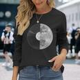 Half Mooninyl Record – Music Lover Lunar Graphic 長袖Tシャツ 彼女への贈り物