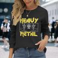 Heavy Metal Death Rock Keleton Horns Up ヘヴィメタル 長袖Tシャツ 彼女への贈り物