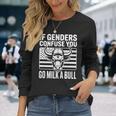 If Genders Confuse You Go Milk A Bull Usa 国旗 アメリカ 長袖tシャツ 長袖Tシャツ 彼女への贈り物