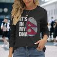 It's In My Dna ネパール ネパール国旗 指紋 長袖Tシャツ 彼女への贈り物