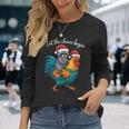 Let The Chaos Begin Raccoon Riding Rooster Christmas Long Sleeve T-Shirt Gifts for Her