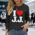 I Love Heart JJ Jj J J イニシャル 長袖Tシャツ 彼女への贈り物