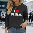 I Love Nisa 私は愛する Nisa 長袖Tシャツ 彼女への贈り物