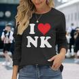 I Love Nk Initials I Heart NK First Last Name N K 長袖Tシャツ 彼女への贈り物