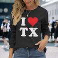 I Love Tx Initials I Heart TX First Last NameX 長袖Tシャツ 彼女への贈り物