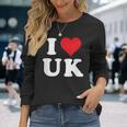 I Love Uk Initials I Heart UK First Last Name U K 長袖Tシャツ 彼女への贈り物