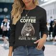 Pallas Catコーヒー愛好家のための朝の不満 マヌルネコ 長袖tシャツ 長袖Tシャツ 彼女への贈り物