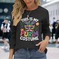 This Is My Purim Costume Jewish Holiday Mask Carnival Party Long Sleeve T-Shirt Gifts for Her