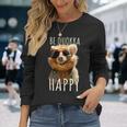 Be Quokka Happy クオッカ・ビー・クオッカ・ハッピー＆クオッカとスマイル 長袖Tシャツ 彼女への贈り物