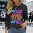 Rizz 'Em With The Tism 恐竜 T-Rex Meme Autism 長袖Tシャツ 彼女への贈り物