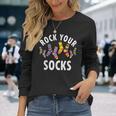 Rock Yourocks Awareness World Downyndrome Day 長袖Tシャツ 彼女への贈り物