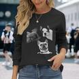 Sneaky フレンチブルドッグ ドッグ ドッグ フレンチ ポッキング ヘッド フェイス 長袖tシャツ 長袖Tシャツ 彼女への贈り物