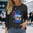 Stop Child Abuse 児童虐待をやめなさい 長袖Tシャツ 彼女への贈り物