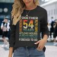 Together 54 Years Forever To Go 結婚54周年記念 長袖Tシャツ 彼女への贈り物