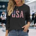 Usa アメリカの国旗の色のアメリカ 長袖tシャツ 長袖Tシャツ 彼女への贈り物