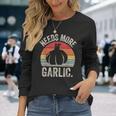 Vintage Retro Needs More ガーリック ガーリック ニンニク科医 クックシェフ 長袖Tシャツ 彼女への贈り物