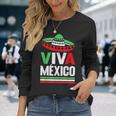 Viva Mexico 帽子デザイン メキシコ国旗カラー メキシコ人向け 長袖Tシャツ 彼女への贈り物