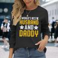 World's Best Husband And Daddy レトロ ヴィンテージ インスピレーション 長袖Tシャツ 彼女への贈り物