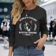 World's Coolest Dog Dad Papa メンズ ボストンテリア 長袖Tシャツ 彼女への贈り物