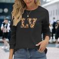 かわいい 文字 Lv イニシャル 名前 ヒョウ チーター動物 長袖tシャツ 長袖Tシャツ 彼女への贈り物