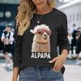 アルパカ・パパ・アルパパ・ラマ・パパ・アルパカ・パパ・ワーター・ワンダリングalpapa 長袖Tシャツ 彼女への贈り物