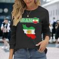 イランライオン太陽旗、イラン地図、イラン、イランの旗、イランの旗。 長袖Tシャツ 彼女への贈り物