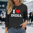 インド I Heart India I Love India 長袖Tシャツ 彼女への贈り物