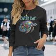 ウミガメ 地球 日 救う かわいい 惑星 学生 先生 長袖Tシャツ 彼女への贈り物