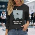 エイリアンufoアパレル「I Want To Believe」 長袖tシャツ 長袖Tシャツ 彼女への贈り物