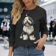 オールドイングリッシュシープドッグ 犬 ペット アートワーク オールドイングリッシュシープドッグ 長袖Tシャツ 彼女への贈り物