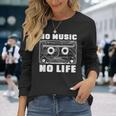 カセット No Music No Life Music Lover 長袖Tシャツ 彼女への贈り物