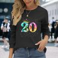 カラフルな絞り染め 20歳の女児 20歳の誕生日 長袖Tシャツ 彼女への贈り物