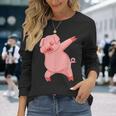 キッズ ダビングピグレット 服 ダブ ダンス 衣装 農家 ギフト 豚 長袖Tシャツ 彼女への贈り物