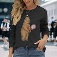 クマ テニス テニスラケット スポーツ 長袖Tシャツ 彼女への贈り物