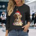 クリスマス ゴールデンレトリバー クリスマス ドッグツリー サンタハット リトリーバー 長袖tシャツ 長袖Tシャツ 彼女への贈り物