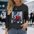 セクシーガールグラフィックtシャツ セクシーなブロンドガール&レッドストリートバイク 長袖Tシャツ 彼女への贈り物