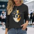 セントバーナード 犬 グラフィック ペット アートワーク セントバーナード 長袖Tシャツ 彼女への贈り物