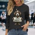 チームクリケット、クリケットの正義、犬好き、ハンティングドッグ 長袖Tシャツ 彼女への贈り物