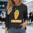 ニンジン 人参 Ninjin『Oyasai お野菜』ゆるくて かわいい キャラクター 面白い 長袖Tシャツ 彼女への贈り物
