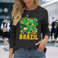 ブラジル国旗衣装のアイデア ブラジル&ブラジルの国旗 長袖Tシャツ 彼女への贈り物
