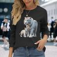 ホワイトタイガー、ネコの動物 長袖Tシャツ 彼女への贈り物