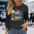 モジュラー シンセサイザー キーボード テクノ ビンテージ アナログ 猫 長袖tシャツ 長袖Tシャツ 彼女への贈り物