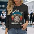 レトロ リスペクト マヌル 猫 ヴィンテージ グランジ マヌル 猫好き 長袖Tシャツ 彼女への贈り物