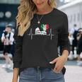 ローマ コロッセオ ハートビート イタリア イタリア国旗 ハート ローマン ローマ 長袖Tシャツ 彼女への贈り物